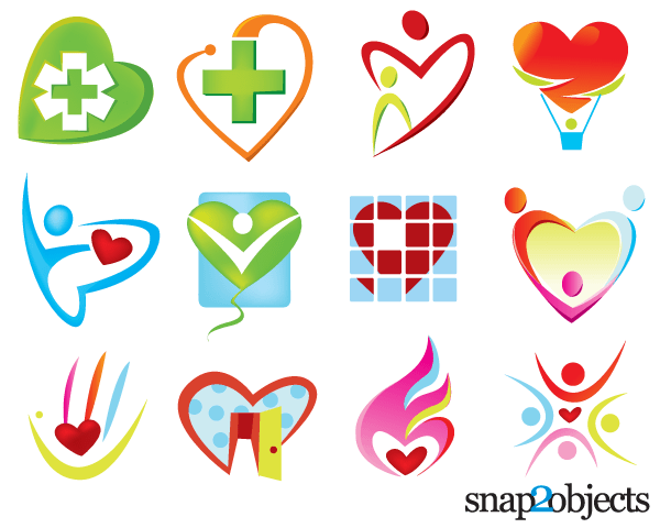 Free Vector Heart Shaped Logo Templates, vector graphic - 365PSD.com