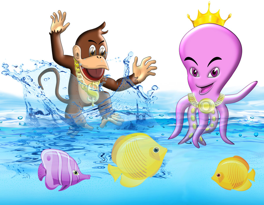 Cartoon character development for a swimming pool toy brand ...