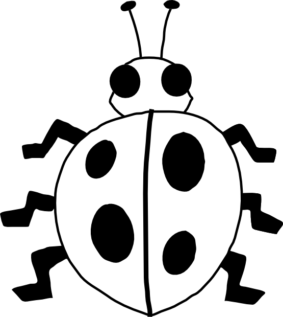 Free black and white ladybug clipart