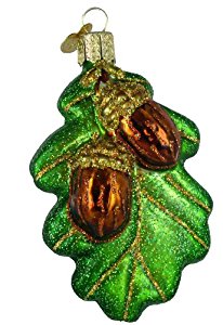 Amazon.com: Old World Christmas Oak Leaf with Acorns Glass Blown ...