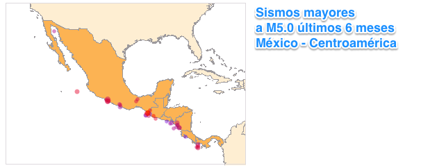 Mapa: Sismos mayores a Magnitud 5 en los Ãºltimos 6 meses MÃ©xico y ...