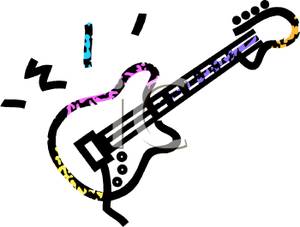 Electric guitar clipart outline