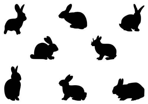 Rabbit head clipart silhouette