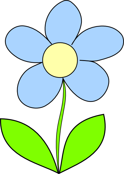 Light Blue Flower Clip Art - vector clip art online ...