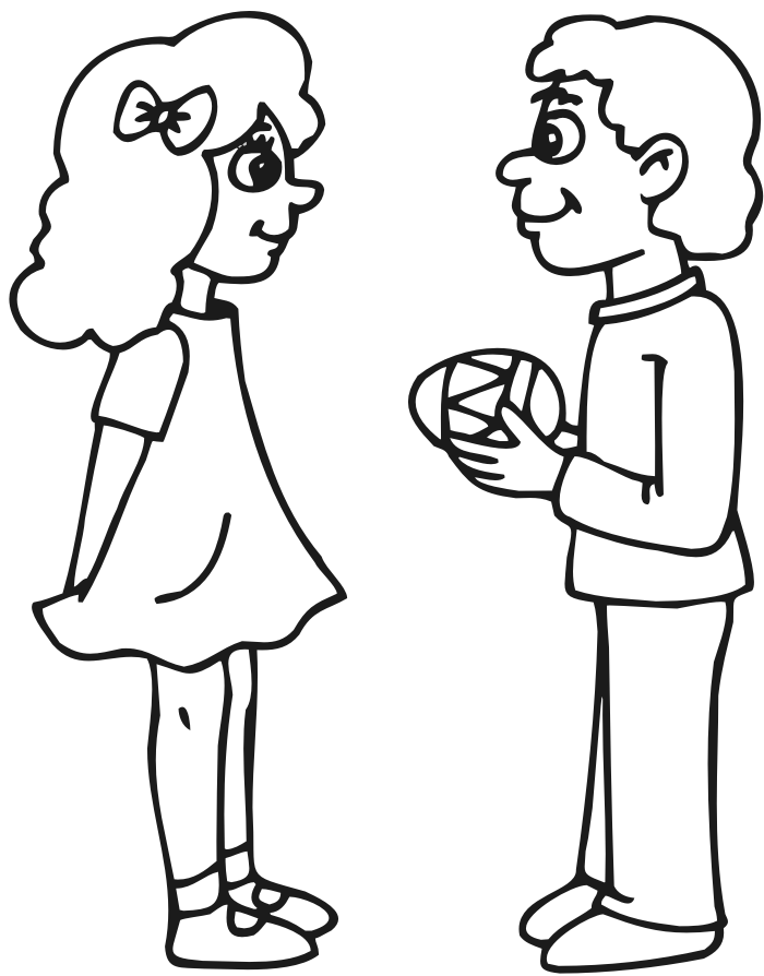 Boy and girl clipart to color