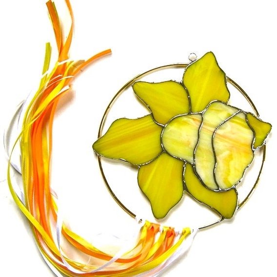 Hand Made Stained Glass Daffodil Suncatcher by Nostalgia N More ...