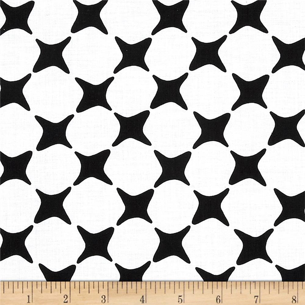 Poppy Moderm Star Diagonal Black/Green - Discount Designer Fabric ...