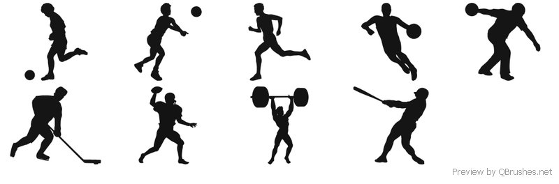 Sports Silhouettes - Download | Qbrushes. - ClipArt Best - ClipArt ...