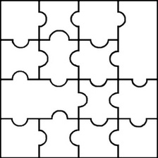 Four Piece Jigsaw Outline Work Sheet Clipart - Free to use Clip ...