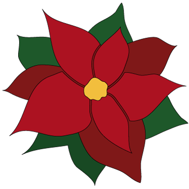 White Poinsettia Clip Art – Happy Holidays!