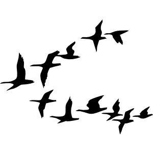 Birds flying in the sky clipart black and white - ClipartFox