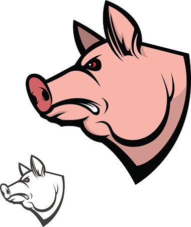 Domestic Pig Clip Art, Vector Images & Illustrations