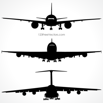 Airplane Free Vector Silhouettes | 123Freevectors