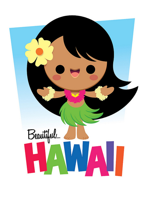 Hawaiian girl cartoon clip art