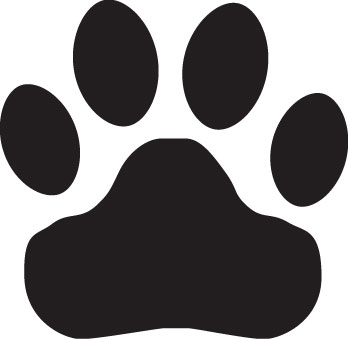 Black and white tiger paw clipart