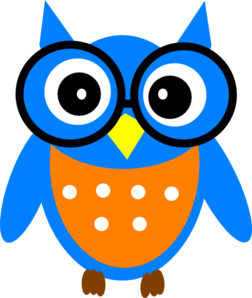 Owl with glasses clipart