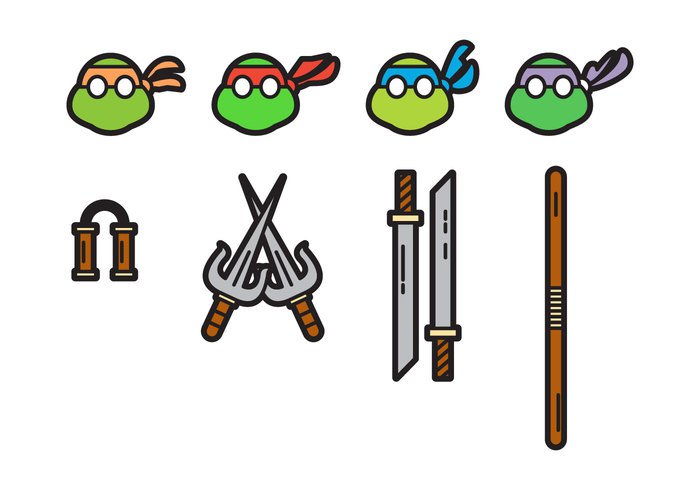 Free Cute Ninja Turtles Vectors - Download Free Vector Art, Stock ...