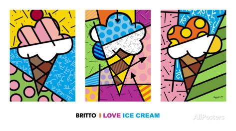 I Love Ice Cream Prints by Romero Britto at AllPosters.com