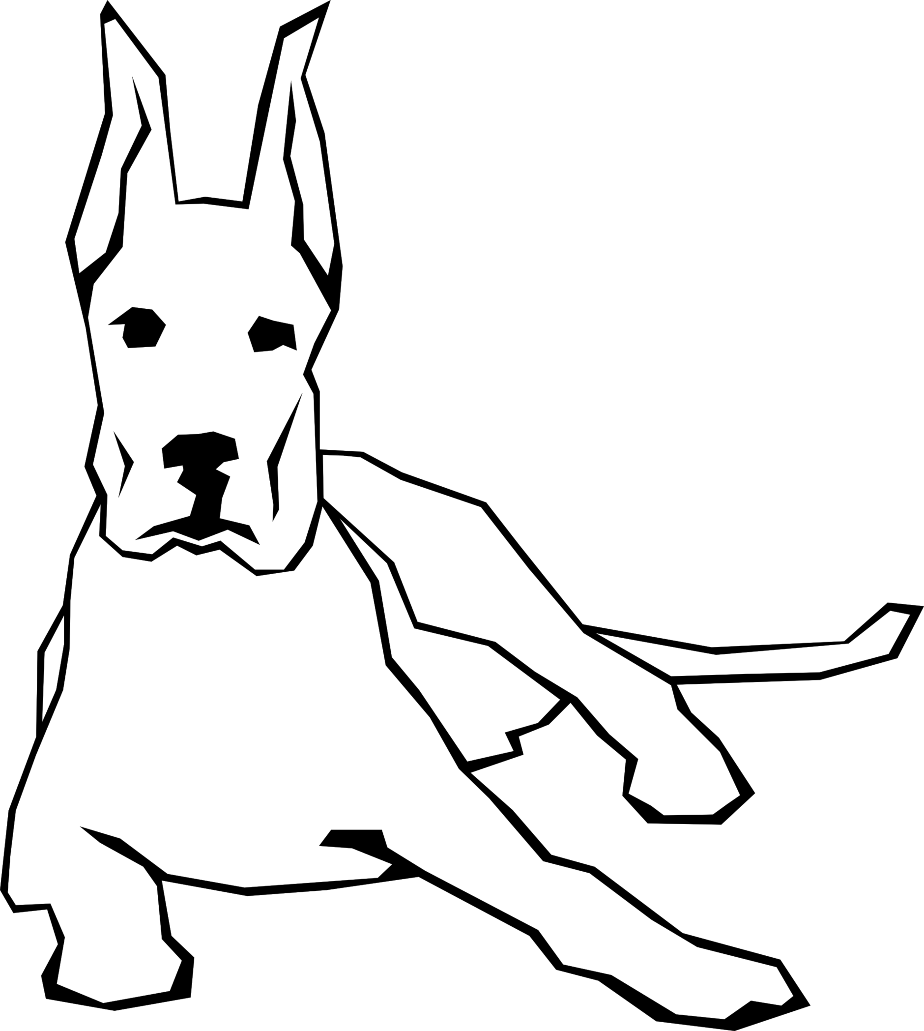 Dog Line Drawing Clipart - Free to use Clip Art Resource