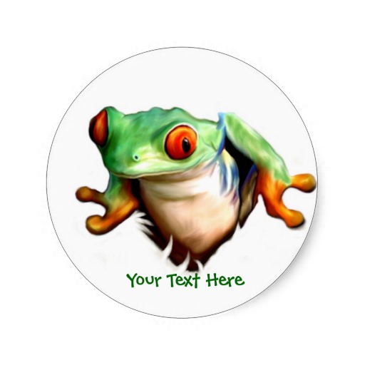 Red Eyed Green Tree Frog Stickers from Zazzle.