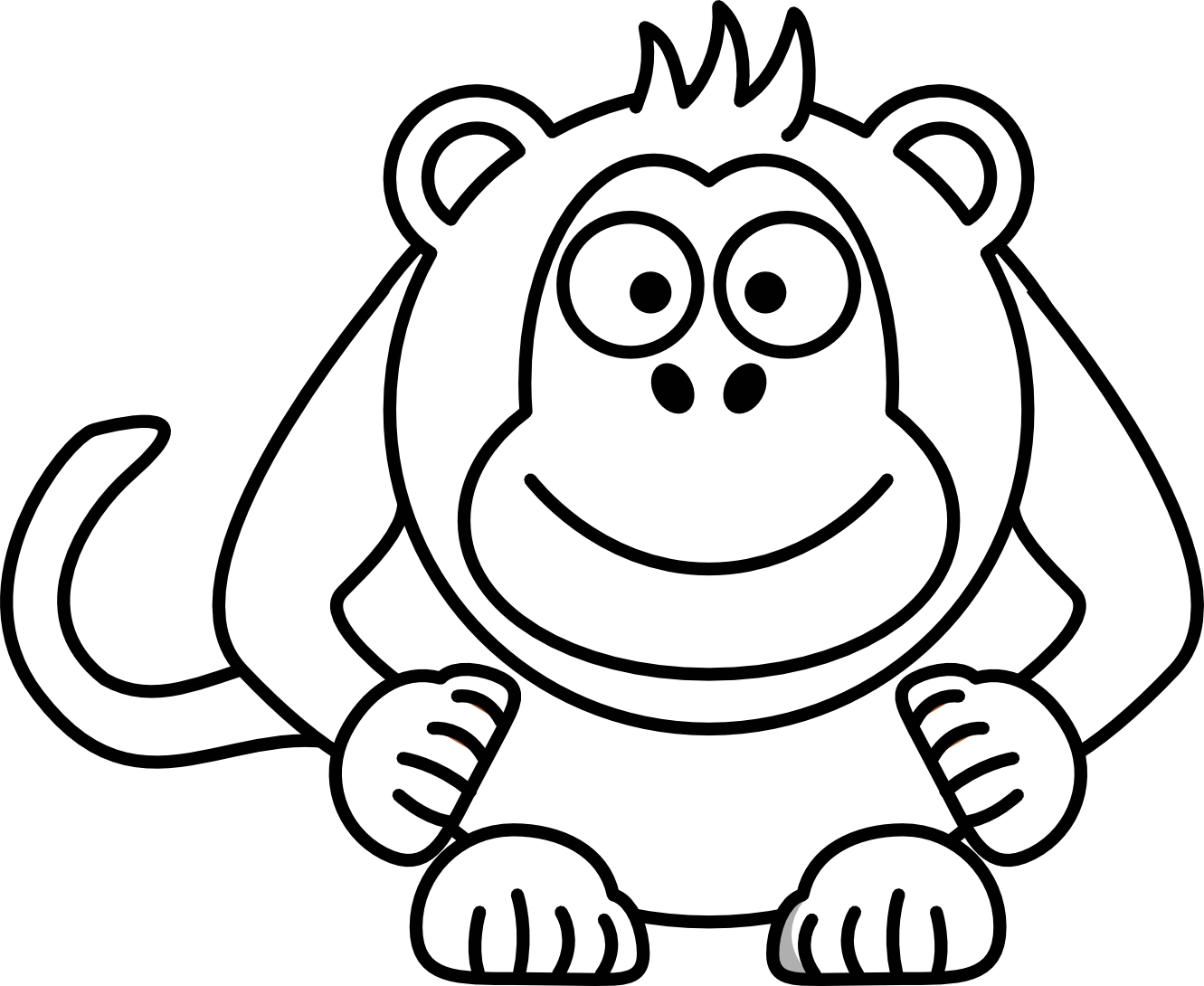Cartoon Monkey Coloring Page Colouring Sheet - ClipArt Best ...