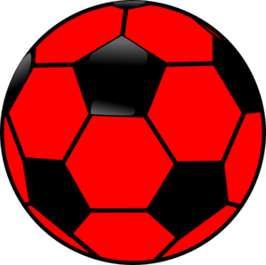 Red And Black Soccer Ball clip art - vector clip art online ...
