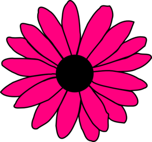 Hot Pink Daisy clip art - vector clip art online, royalty free ...