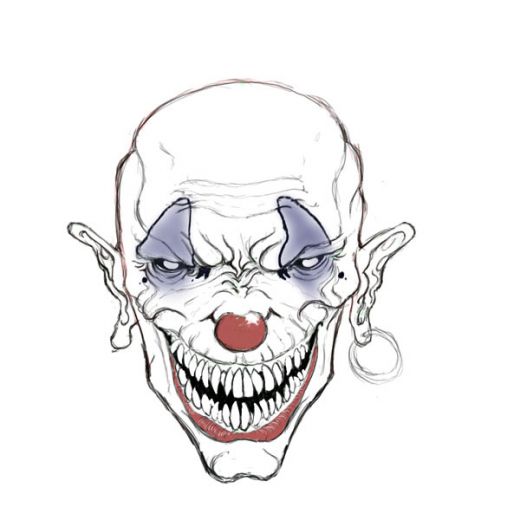 Evil and scary Clown drawings Tutorial