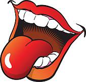 Mouth And Tongue Clipart Black And White - Free ...