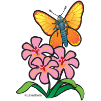 Butterfly on flower clipart