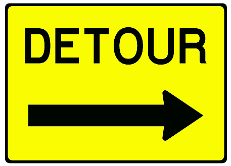 Free clipart road signs detour