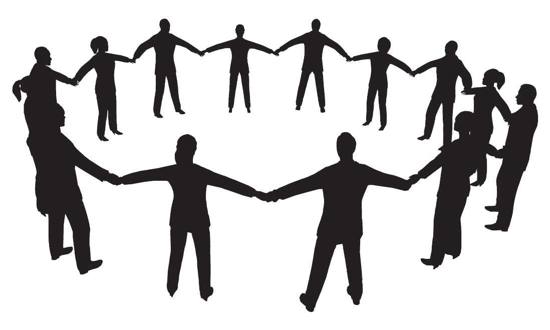 group of people clip art black and white