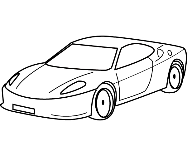 Drawing sports car coloring ~ Child Coloring