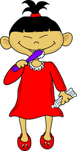 Girl Brushing Teeth Clipart - Free Clipart Images