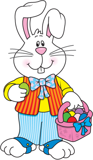 Easter Bunny Clipart Free, Easter Bunny With Eggs Clip Art |