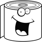 Toilet Paper Smiling (Black - Free Clipart Images