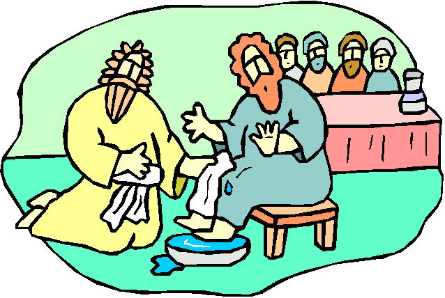Jesus washes the disciples feet clipart