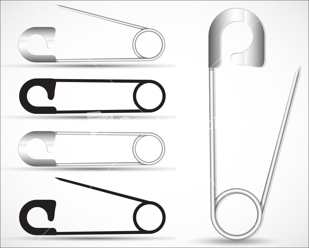 Safety Pins Vector Elements