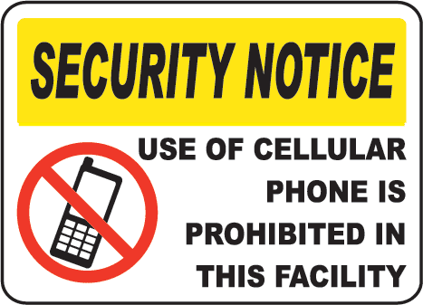 Cell Phones Prohibited Facility Sign by SafetySign.com - F7230