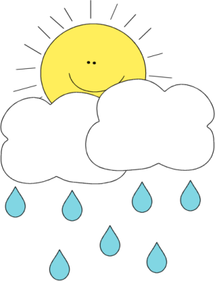 Sun Behind Cloud With Rain Clipart