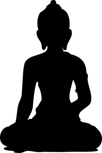 Buddhist praying clipart silhouette