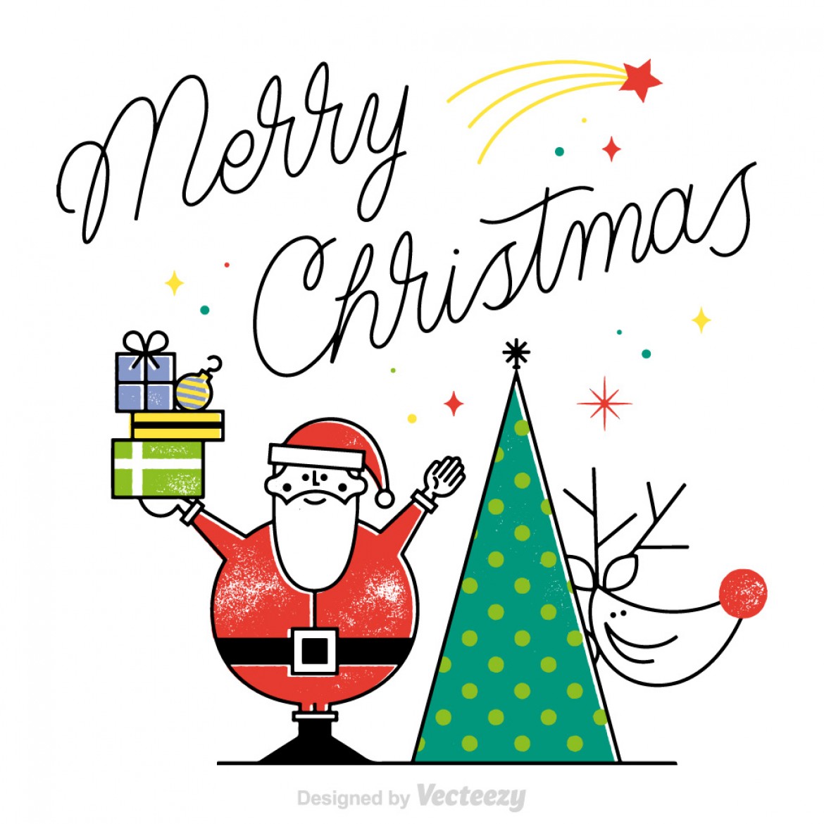 Free vector Free Merry Christmas Vector Card #12896 | My Graphic Hunt