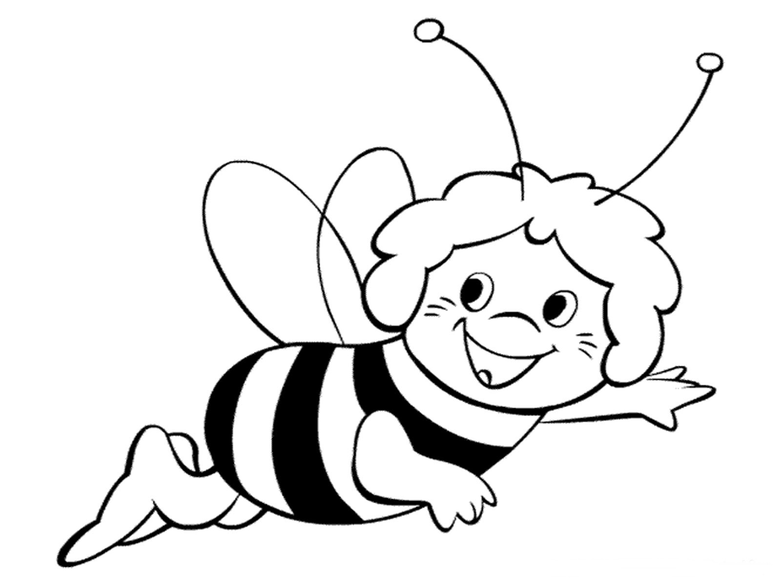 Bee Coloring Page Funy Bumble