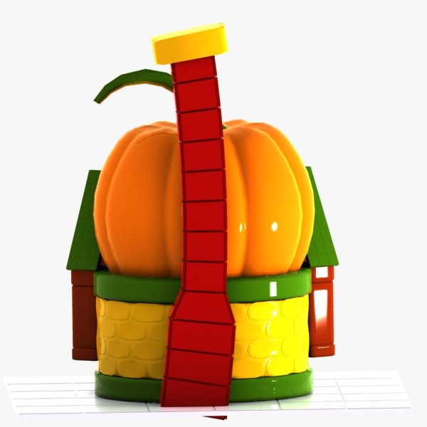 3d model cartoon pumpkin house