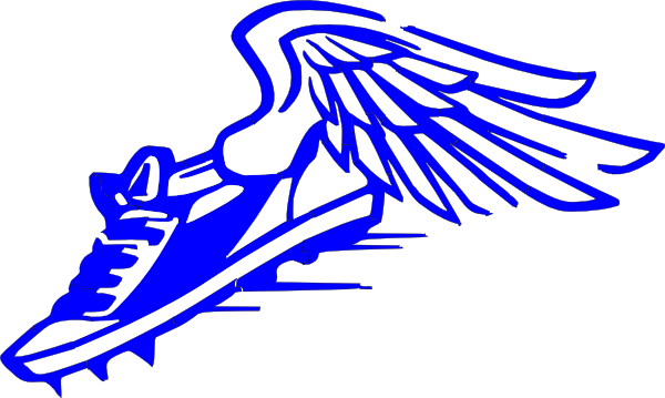 Winged Foot, Blue And White Clip Art - vector clip ...