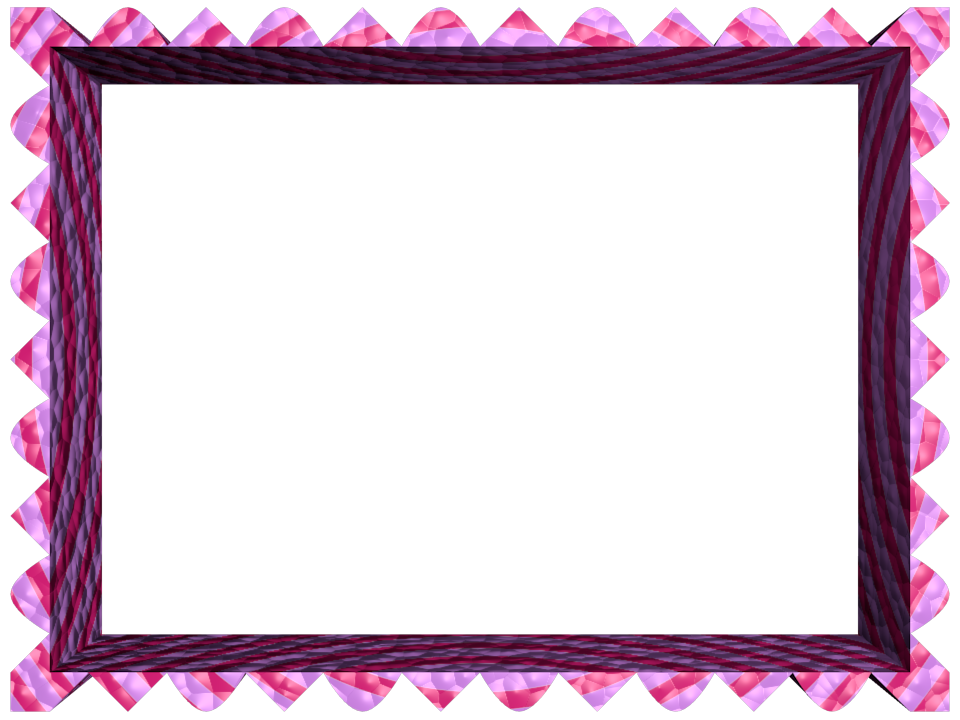 Pink Purple Fancy Loop Cut Rectangular Powerpoint Border | 3D Borders