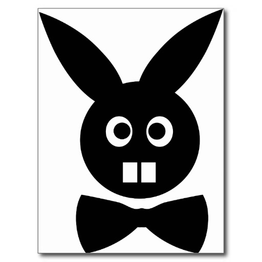 black smart bunny with teeth icon poker cards from Zazzle.