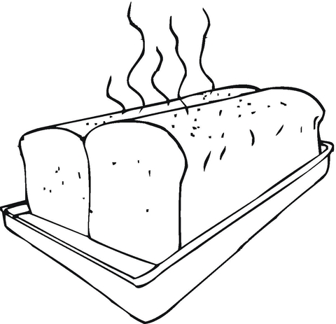 Fresh Bread On Baking Sheet coloring page | Free Printable ...