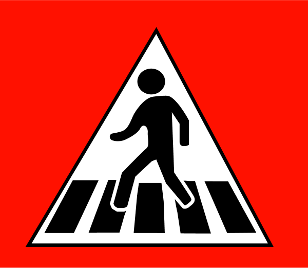 man crossing traffic sign - vector Clip Art