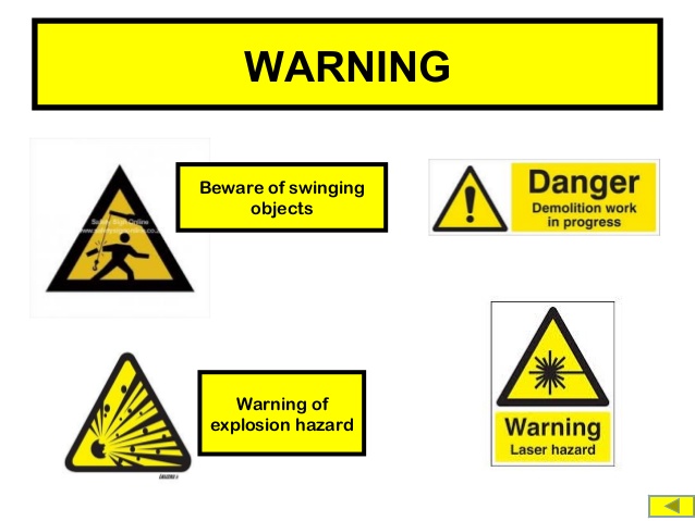 Safety at workplace - signs.